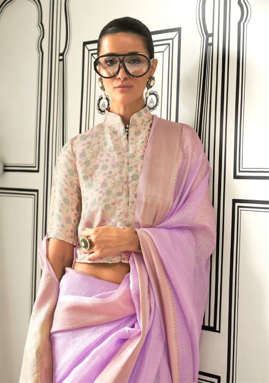 Picture of Pleasing Chiffon Lavender Saree