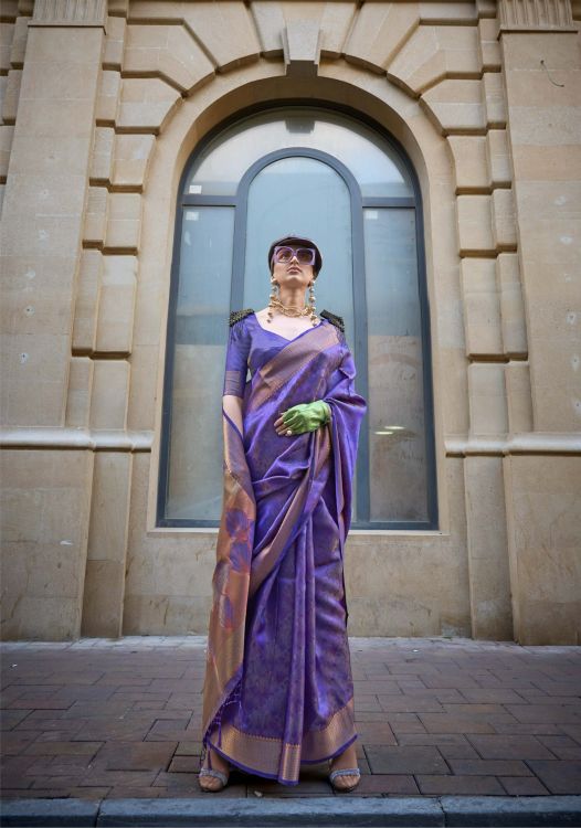 Picture of Sublime Organza Purple Saree