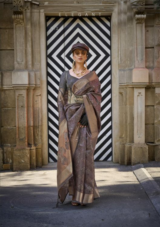 Picture of Elegant Organza Grey Saree