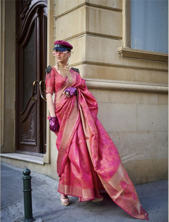 Picture of Good Looking Organza Deep Pink Saree