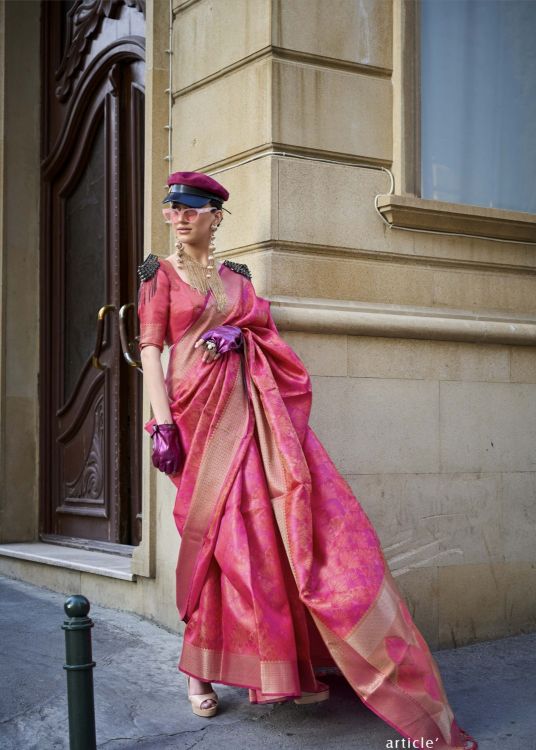 Picture of Good Looking Organza Deep Pink Saree