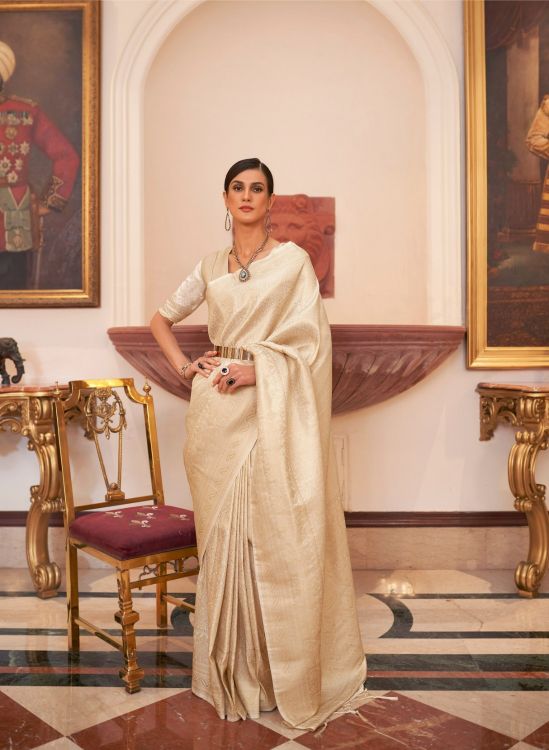 Picture of Beauteous Handloom Weaving Beige Saree