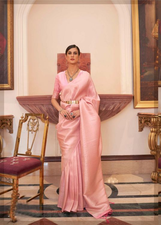 Picture of Graceful Handloom Weaving Light Pink Saree