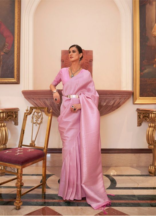 Picture of Marvelous Handloom Weaving Pink Saree