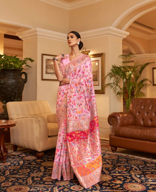 Picture of Grand Kashmiri Modal Pink Saree