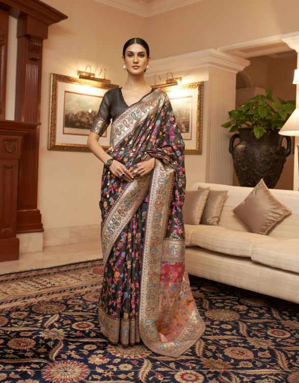 Picture of Nice Kashmiri Modal Black Saree