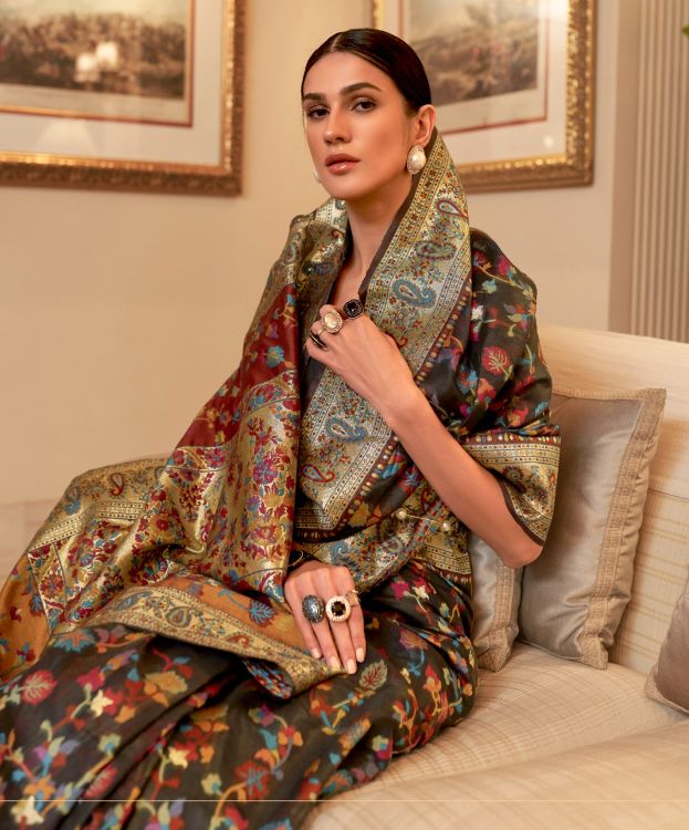 Picture of Nice Kashmiri Modal Black Saree