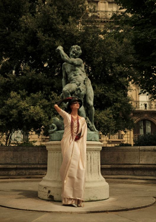 Picture of Fascinating Handloom Weaving Satin Silk Beige Saree