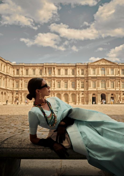 Picture of Radiant Handloom Weaving Satin Silk Sky Blue Saree