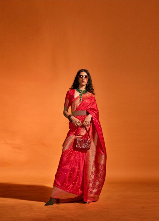 Picture of Fine Pure Satin Silk Red Saree