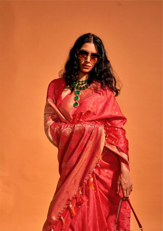 Picture of Fine Pure Satin Silk Red Saree