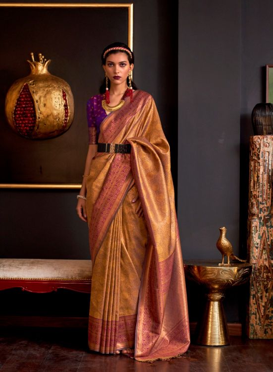 Picture of Grand Weaving Silk Light Brown Saree