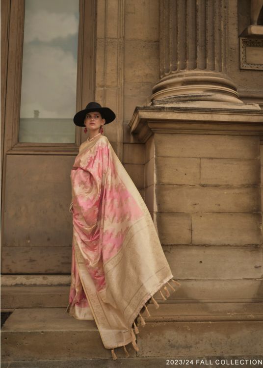 Picture of Graceful Satin Handloom Weaving Multi Saree