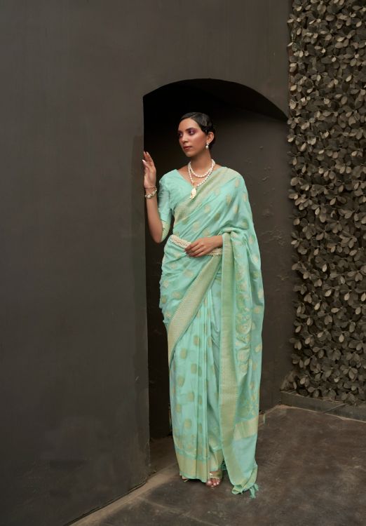 Picture of Splendid Nylon Chiffon Sky Blue Saree