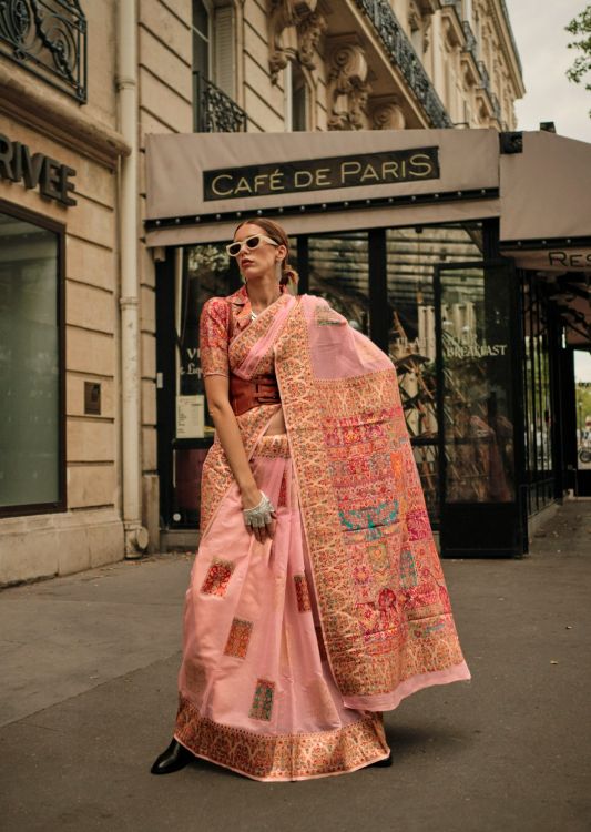 Picture of Radiant Kashmiri Silk Pink Saree