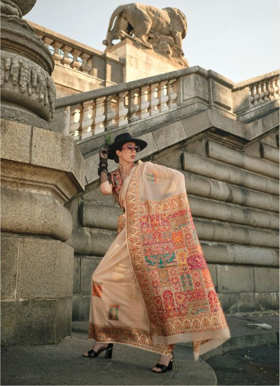 Picture of Bewitching Kashmiri Silk Beige Saree