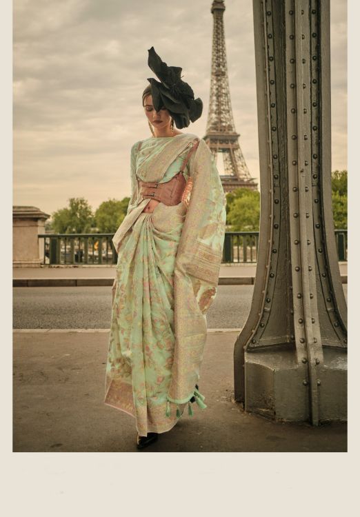 Picture of Beautiful Organza Light Green Saree