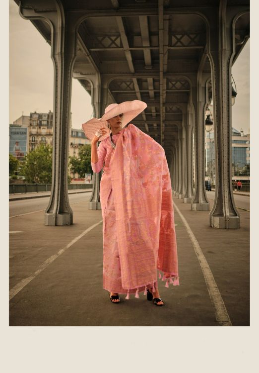 Picture of Pleasing Organza Pink Saree