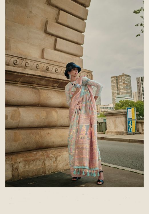 Picture of Wonderful Organza Sky Blue Saree