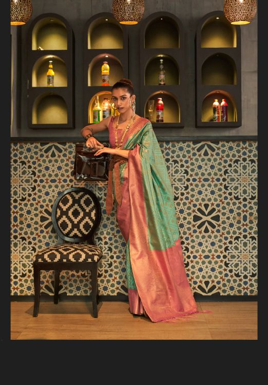 Picture of Good Looking Weaving Silk Blue Saree