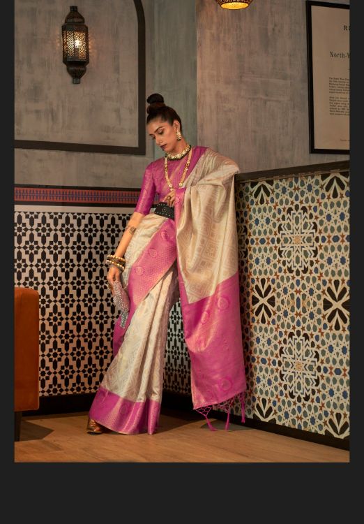 Picture of Charming Weaving Silk Beige Saree