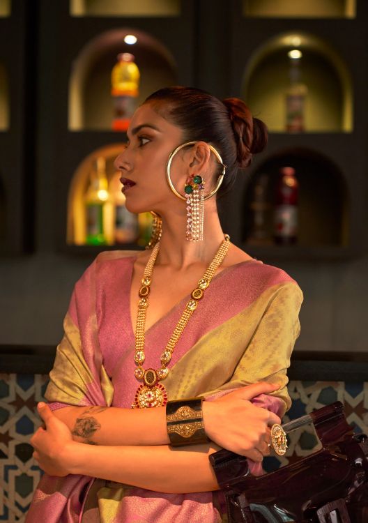 Picture of Ravishing Weaving Silk Yellow Saree