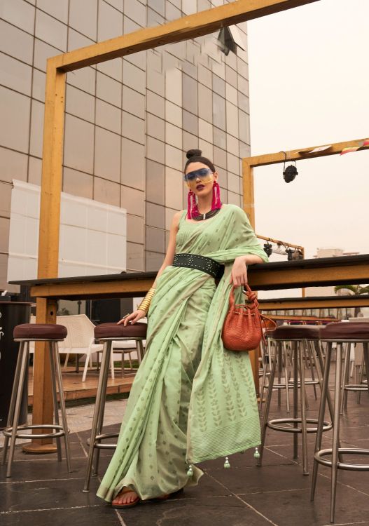 Picture of Ideal Poly Viscose Light Green Saree