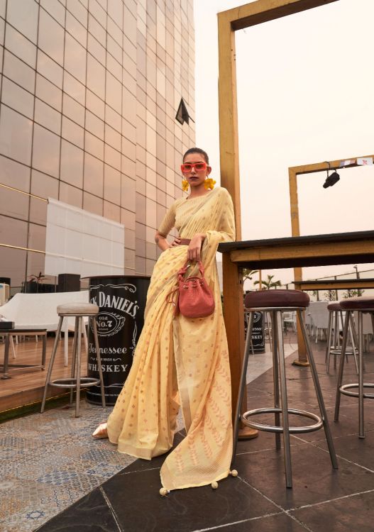 Picture of Lovely Poly Viscose Yellow Saree