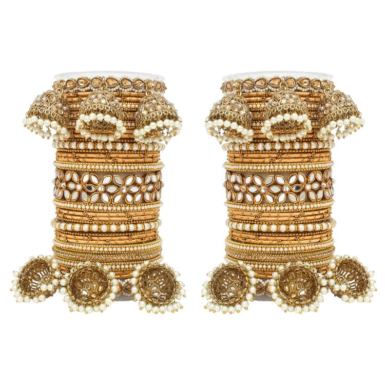 Picture of Magnificent Velvet Metal Yellow Bangle Set