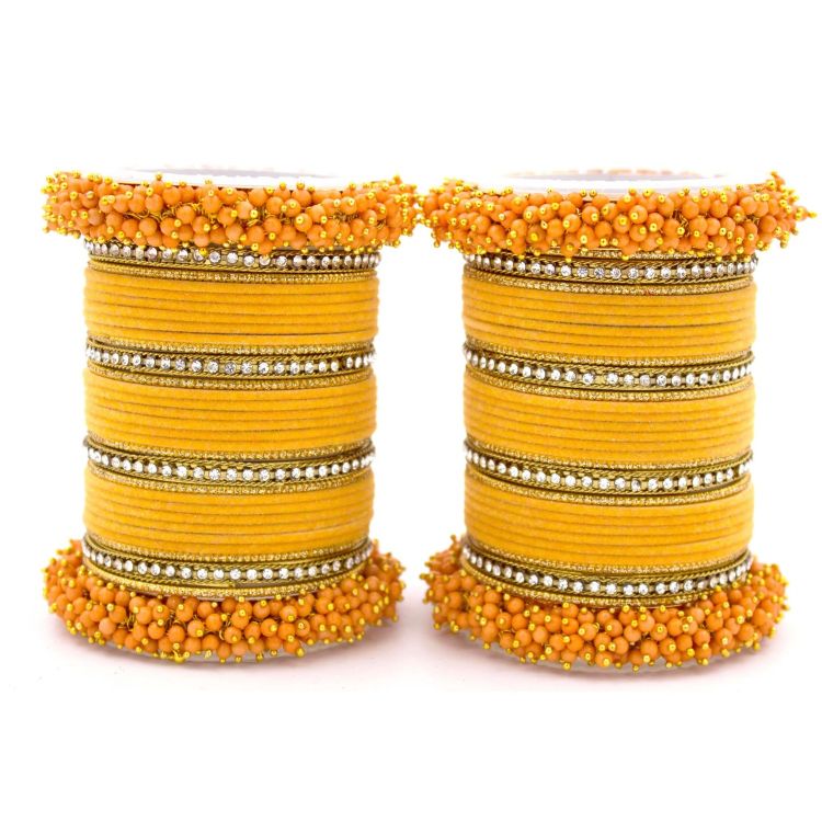 Picture of Ideal Velvet Metal Yellow Bangle Set