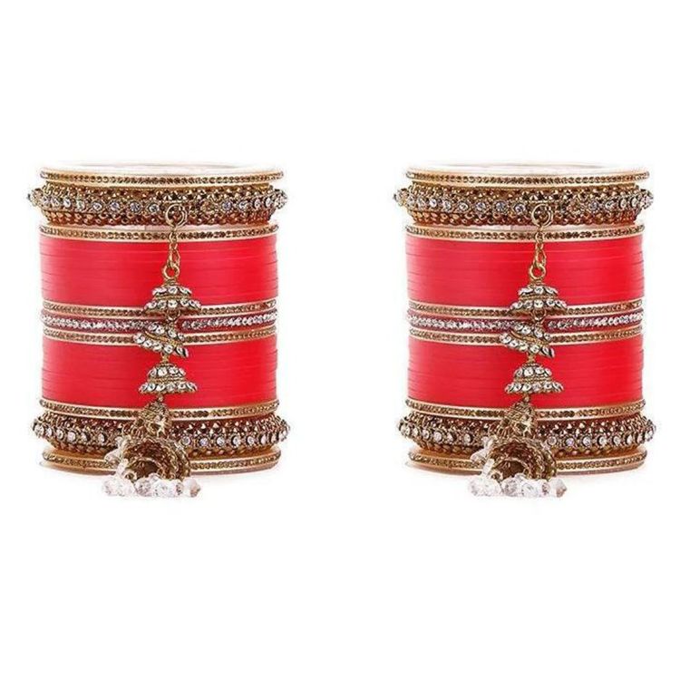 Picture of Amazing Plastic, Alloy & Aluminium Red Bangle Set