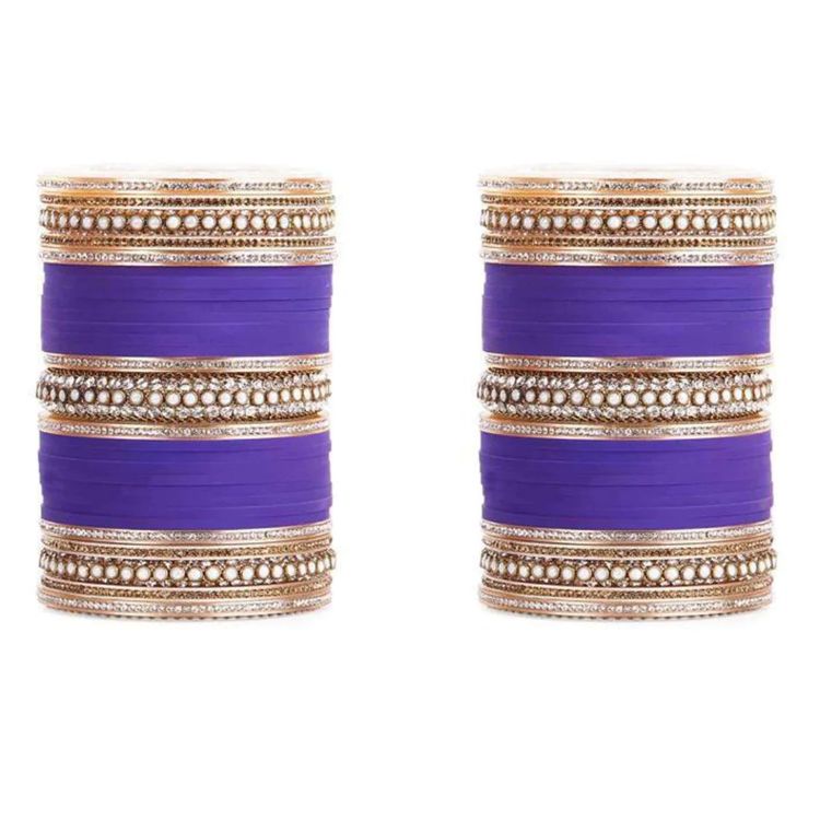 Picture of Alluring Lac, Pearl and Plastic Blue Bangle Set