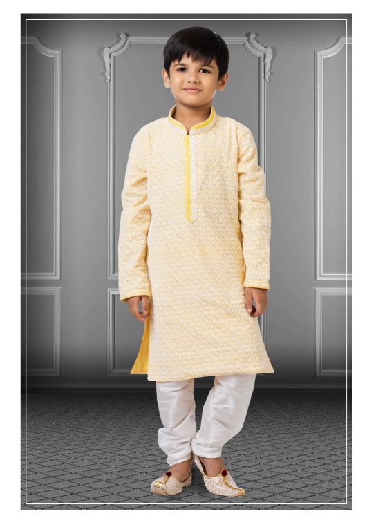 Picture of Sightly Georgette Embroidered Light Yellow Kurta Pajama