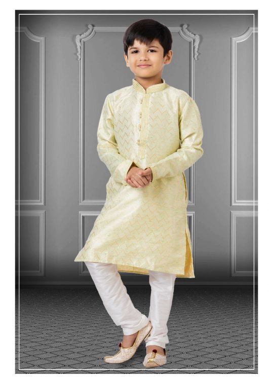 Picture of Stunning Linen Silk Cream Kurta Pajama