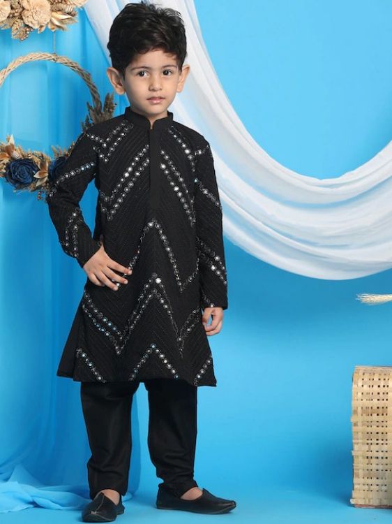 Picture of Radiant Georgette Black Kurta Pajama