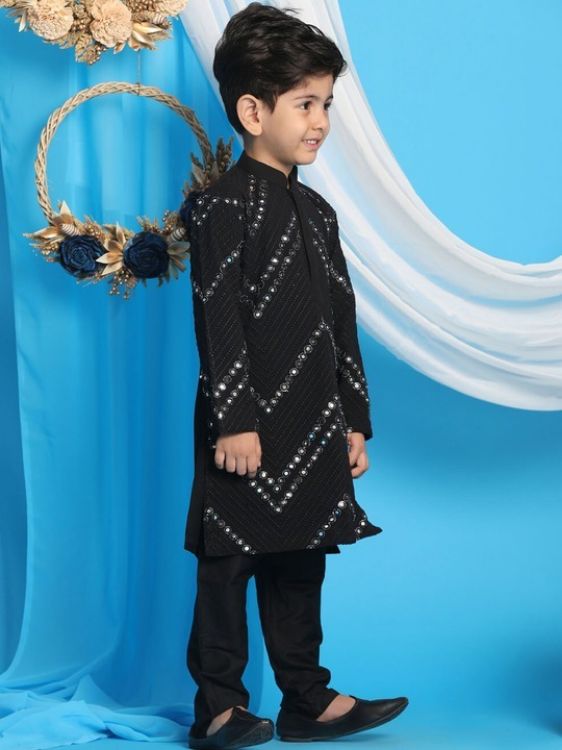 Picture of Radiant Georgette Black Kurta Pajama