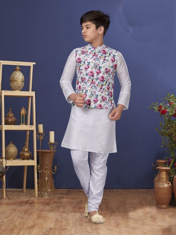 Picture of Designer Function Kid's Wear Kurta Pajama With Jacket