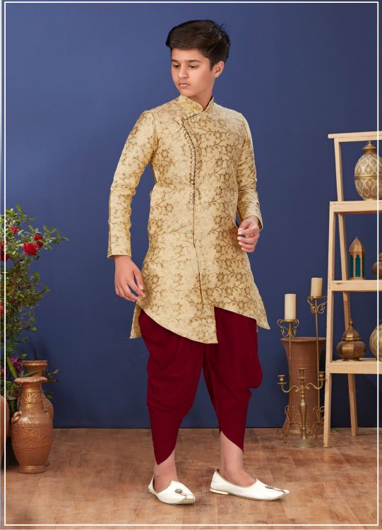 Picture of Nice Heavy Silk Beige Indo Western