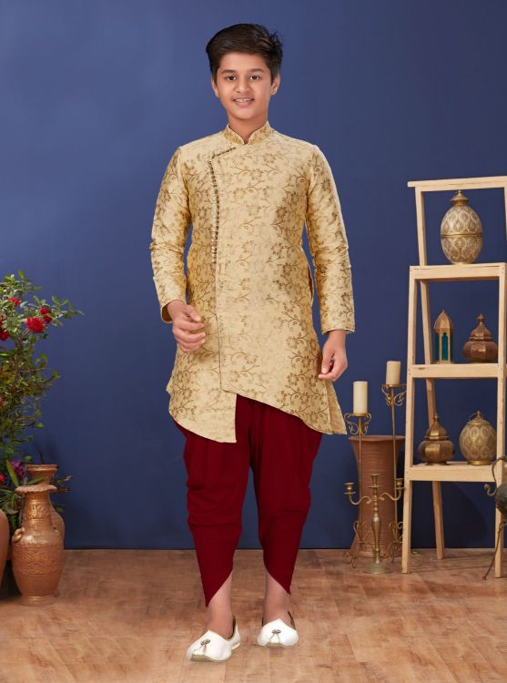 Picture of Nice Heavy Silk Beige Indo Western