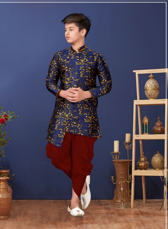 Picture of Pretty Silk Heavy Blue Indo Western