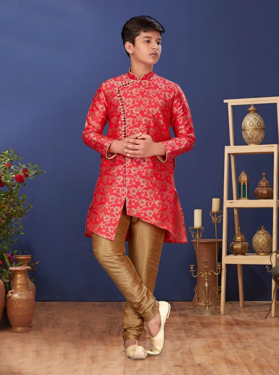 Picture of Lovely Heavy Silk Red Indo Western