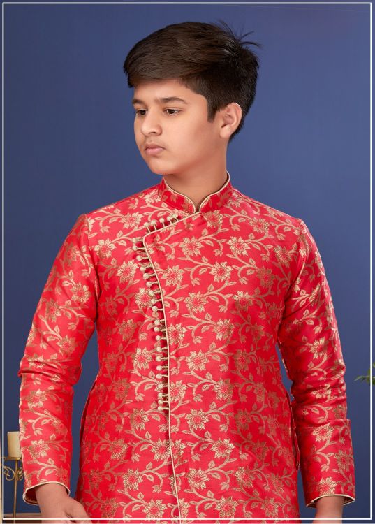 Picture of Lovely Heavy Silk Red Indo Western