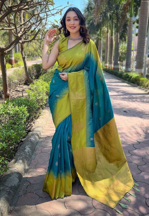 Picture of Beauteous Banarasi Soft Silk Blue Saree