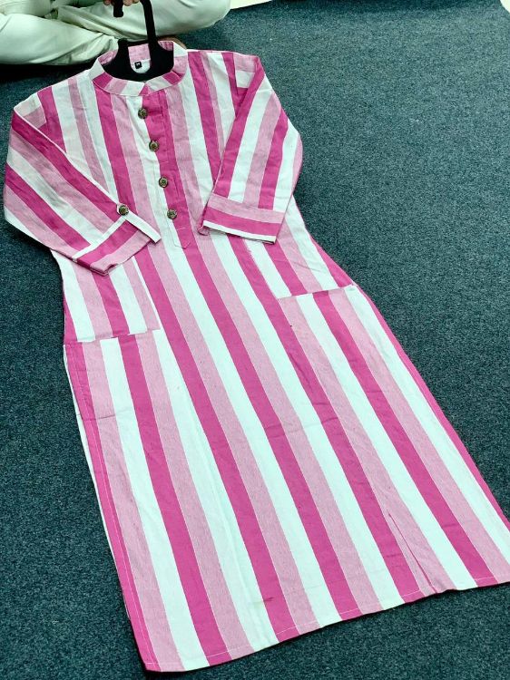 Picture of Superb Heavy Cotton Pink Readymade Kurti