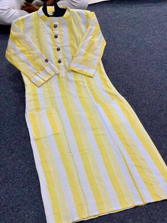 Picture of Wonderful Heavy Cotton Yellow Readymade Kurti