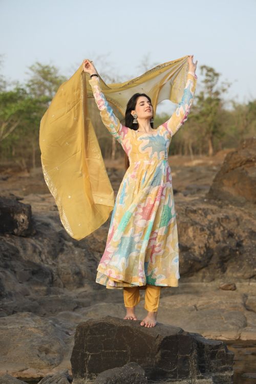 Picture of Alluring Organza Multi Readymade Suits