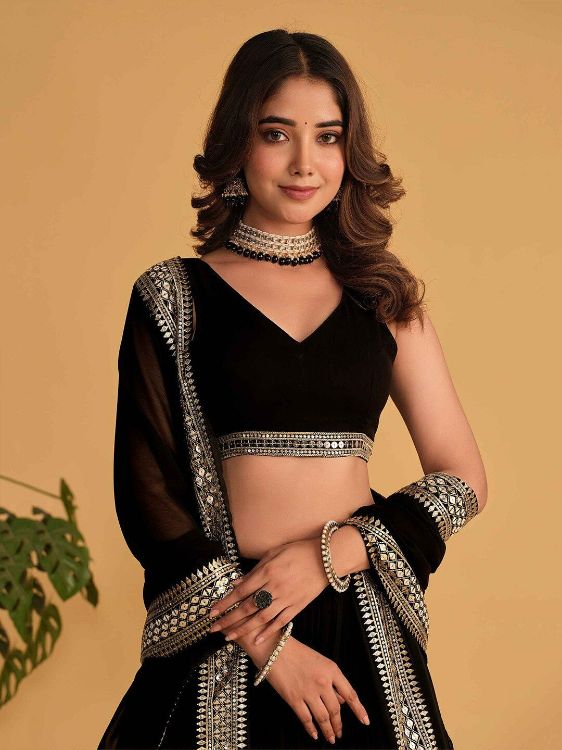 Picture of Classy Georgette Black Lehenga Choli