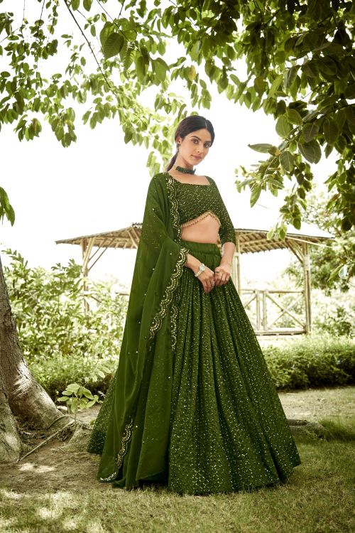 Picture of Grand Georgette Olive Lehenga Choli