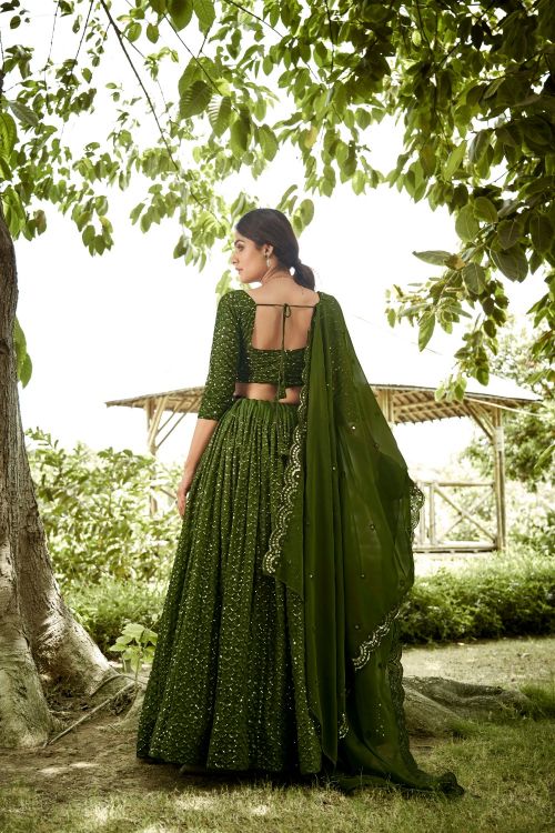 Picture of Grand Georgette Olive Lehenga Choli