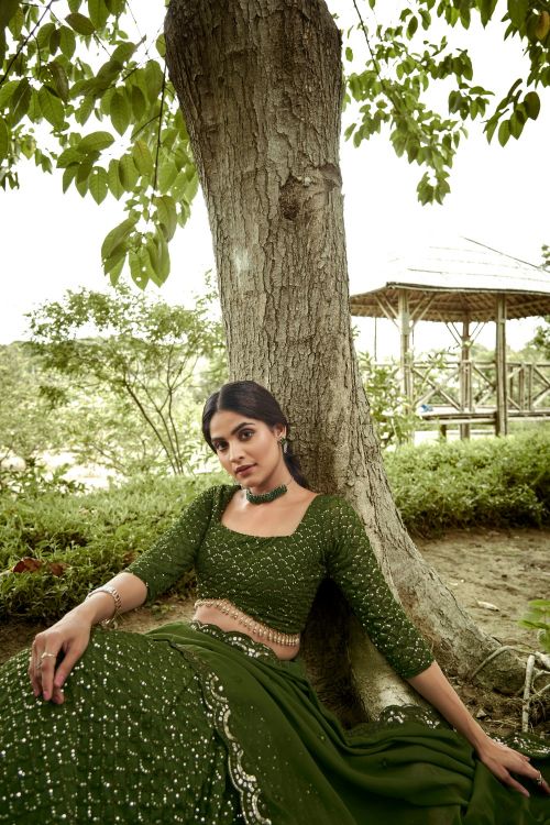 Picture of Grand Georgette Olive Lehenga Choli